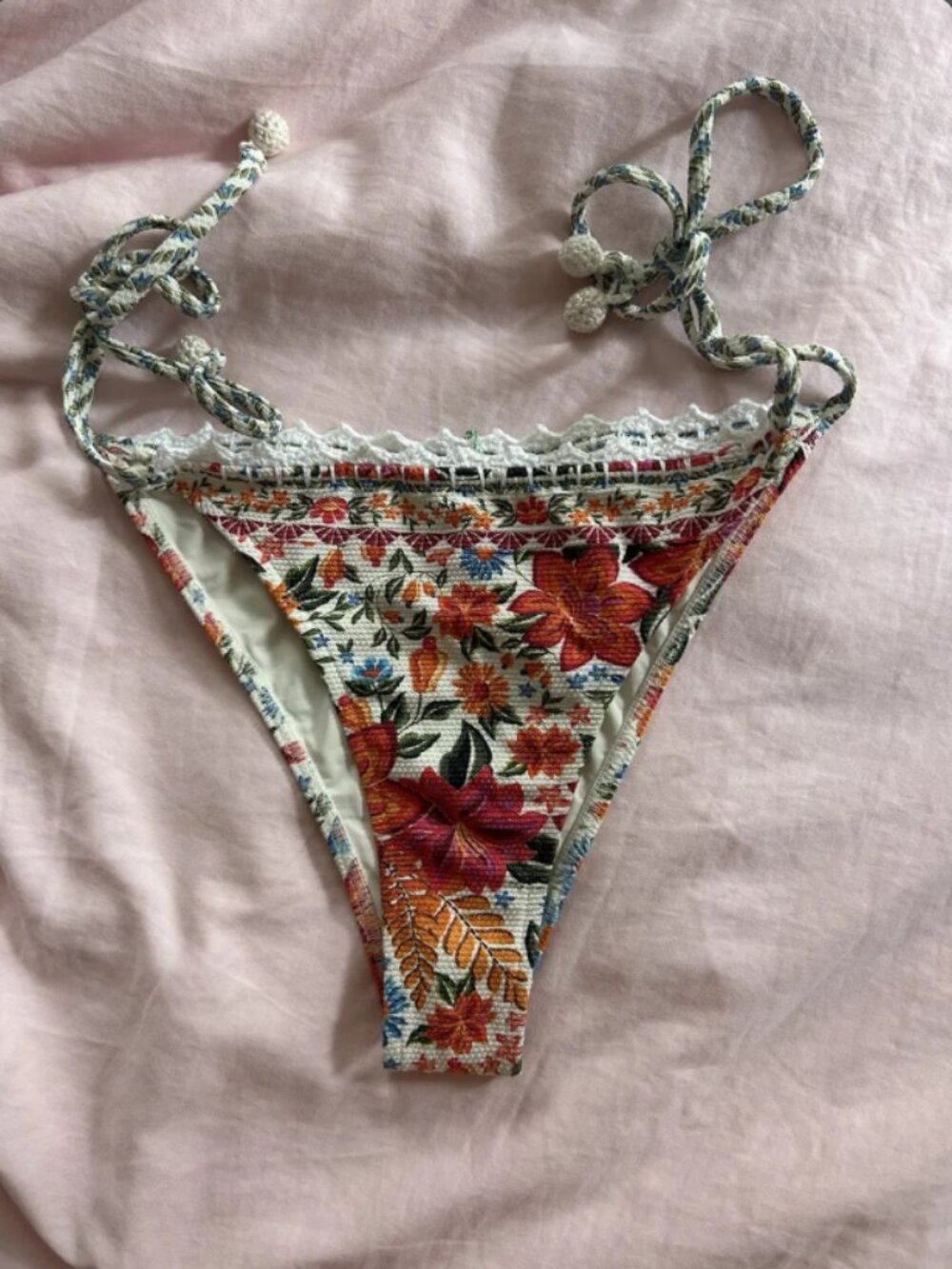Farm Rio Bloom Garden Tie Side Bikini Bottom - Size L